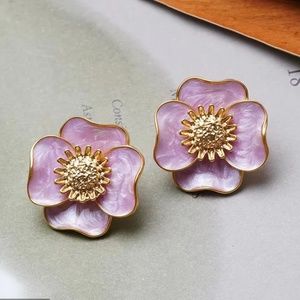 Purple Flower Earrings